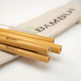 Bæredygtige Bambui bambus sugerør inkl. børste og pose - Bambui