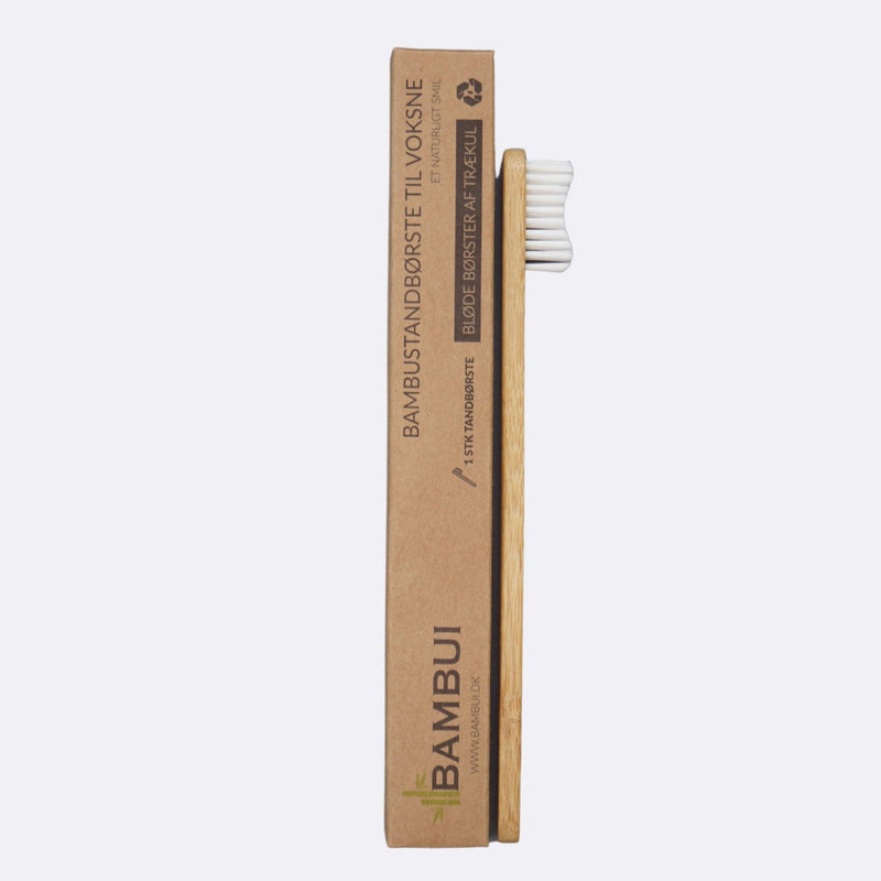 Bambui Bambus tandbørste - bløde børster af trækul - Bambui