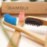 Bambui Bambus tandbørste - bløde børster af trækul - Bambui